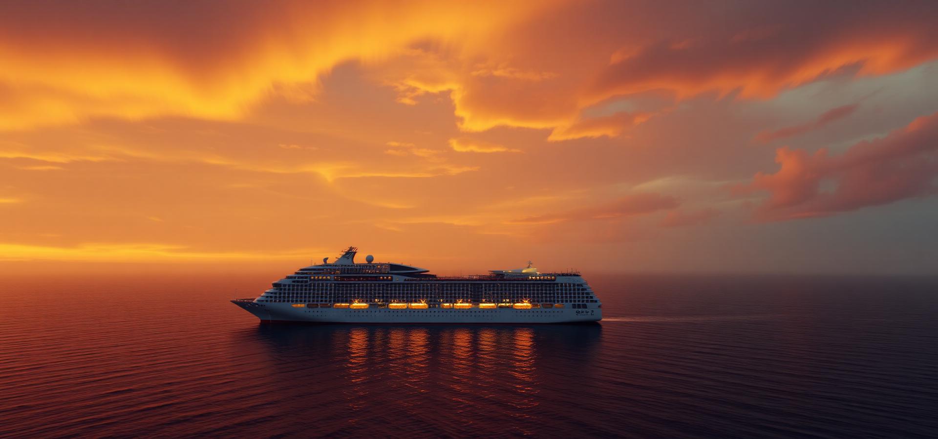 MareViva cruise ship sailing at sunset on the Mediterranean